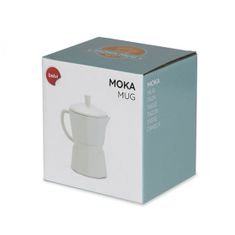 TWM Moka konvička na kávu 350 ml 14,5 x 12,3 cm bílá keramika