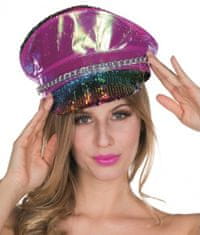 TWM lesklá fialová policejní čepice pro ženy