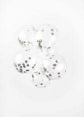 TWM 12 cm latexové stříbrné konfetové balónky 6 ks