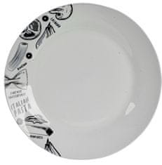 TWM Talíř na těstoviny 24,4 cm bílý/černý porcelán