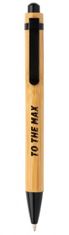TWM Kuličkové pero 13,7 x 1,1 cm bambus/nerezová ocel hnědá/černá