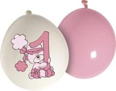 TWM balónky '' 1 '' 25 cm bílá / růžová 20 kusů