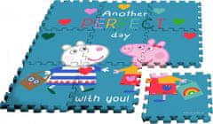 TWM Podlahové puzzle Peppa Pig 90 cm modrá pěna 9 dílků