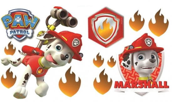 TWM samolepky na zeď Paw Patrol Marshall 2 archy samolepek