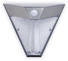 TWM Solární trojúhelník 24 cm stříbrný IP43 3-dílné nástěnné svítidlo