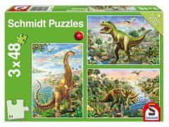 TWM puzzle Dinosauriërs 3v1 zelený karton 144 dílů