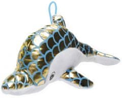 TWM útulní delfíni Lesklý24 cm plyš zlatá / modrá