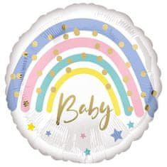 TWM Balónek fóliový Pastel Rainbow Baby 40 cm