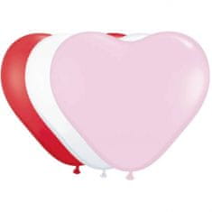 TWM Balónky srdce 30 cm latexové červené / růžové / bílé 8dílné