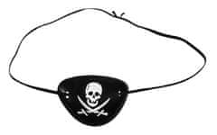 TWM pirátská páska přes oko Lebka a meče černobílá 4dílná