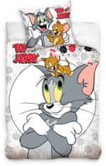 TWM Povlak na přikrývku Tom & Jerry 200 x 140 cm, šedá bavlna