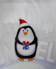 TWM samolepka Penguin Noel lesklá 28,5 x 34,5 cm PVC bílá / černá