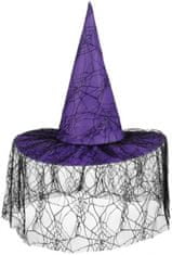 TWM čarodějnický klobouk Kendra 70 cm polyester / ocel černá / fialová
