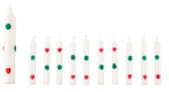TWM narozeninové svíčky 8 / 13,5 cm bílý / zelený / červený vosk 11 kusů
