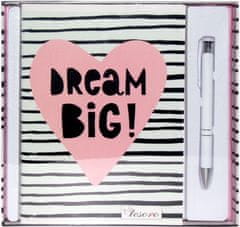 TWM Psací sada Dream Big girls 20 x 14 cm, růžový / bílý papír