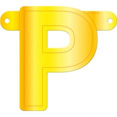 TWM člunkové písmeno P 12,5 x 11 cm žlutá lepenka