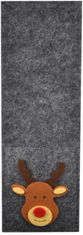 TWM Sáček na příbory Kerst 26 x 9 cm plstěný šedý/hnědý/červený