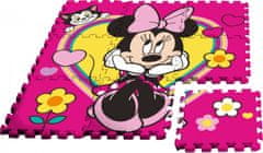 TWM podlahové puzzle Minnie Mouse junior 90 cm pěnová růžová 9 dílků