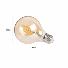 TWM dekorativní led lampa 4W 14 cm rezavě hnědé sklo