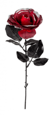 TWM dekorace květ růže 45 cm červený / černý polyester
