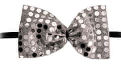 TWM Třpytivý motýlek 12 cm polyester stříbrný
