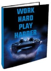 TWM Play Hard 23 kroužkový pořadač A4 karton/ocel černý/modrý