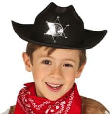 TWM Kovbojský klobouk Sheriff Junior 30 x 10 cm, černý filc
