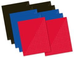 TWM sešit A5 papírová linka černá/modrá/červená 10 ks