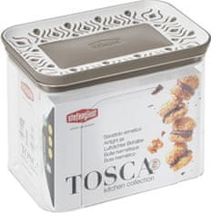 TWM Úložný box Tosca 1200 ml transparentní/taupe/bílá