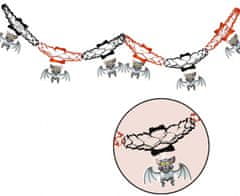 TWM netopýří věnec 200 cm, černo / červený papír