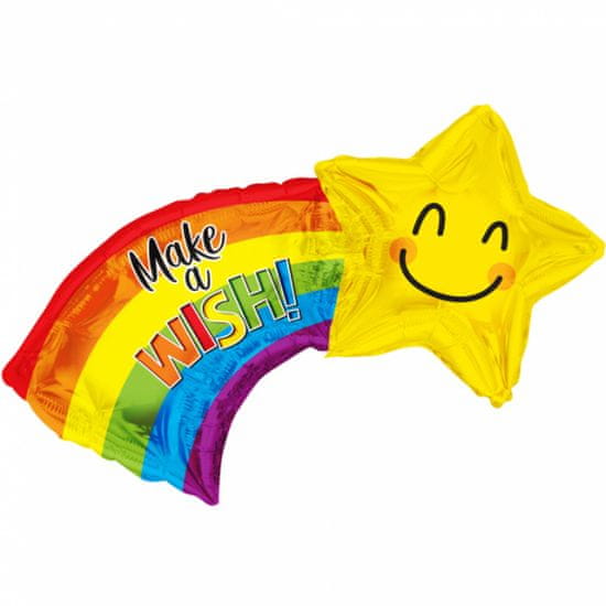 TWM Balónek fóliový Make A Wish Star junior 70 cm žlutý