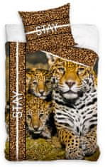 TWM Povlak na přikrývku Gepard 140 x 200 cm bavlna hnědá / zlatá