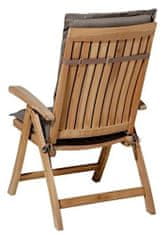 TWM Polštářek na zahradní židli Rib 123 x 50 cm dralon hnědý
