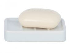 TWM Držák na mýdlo Hexa 13 x 9,5 x 2,5 cm keramický bílý