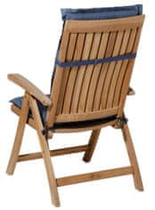 TWM Polštářek na zahradní židli Basic 123 x 50 x 7 cm polybavlna modrý