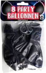 TWM 18,5 cm Metalické latexové balónky černé 8 ks