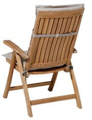 TWM Polštářek na zahradní židli Panama 123 x 50 cm polycotton matný šedý
