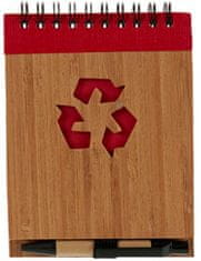 TWM linkovaný zápisník 13 x 10 cm bambusově červený 2 díly