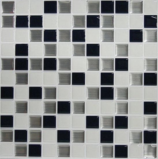 TWM StickTiles Mozaika 27 x 27 cm PVC černá/bílá 4 kusy