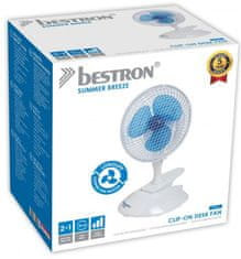 TWM stolní ventilátor s klipem 15W 19 cm bílý a modrý