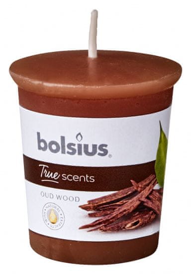 TWM vonná svíčka True Scents Old wood 4,5 cm hnědý vosk