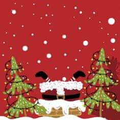 TWM Ubrousky Mood of Santas, 3-vrstvé 33 x 33 cm, červené, 20 kusů