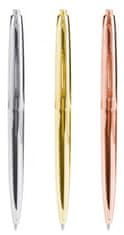 TWM retro kuličkové pero 14 cm ocel stříbrná / zlatá / měděná 3 ks