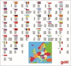 Goki Dřevěné puzzle Mapa Evropy 35 dílků
