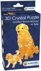 HCM Kinzel 3D Crystal puzzle Zlatý retrívr a štěně 44 dílků