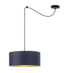 LYSNE.PL Lampa do jídelny WAIKIKI W1 GOLD 1xE27, černý rám, tmavě modrá