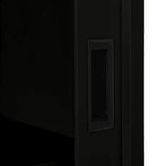 Greatstore Skříň s posuvnými dveřmi černá 90 x 40 x 90 cm ocel
