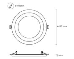 APLED RONDO DUO 12+4W, vestavné 660lm 4000K-3000K 