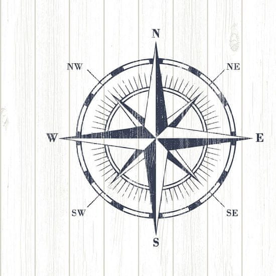 Vliesová tapeta na zeď, Kompas na palubkovém podkladu 138975, Regatta Crew, 0,53 x 10,05 m