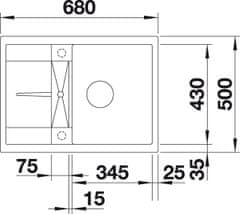Blanco METRA 45 S Compact dřez vestavný tartufo granit 519 580 - Blanco